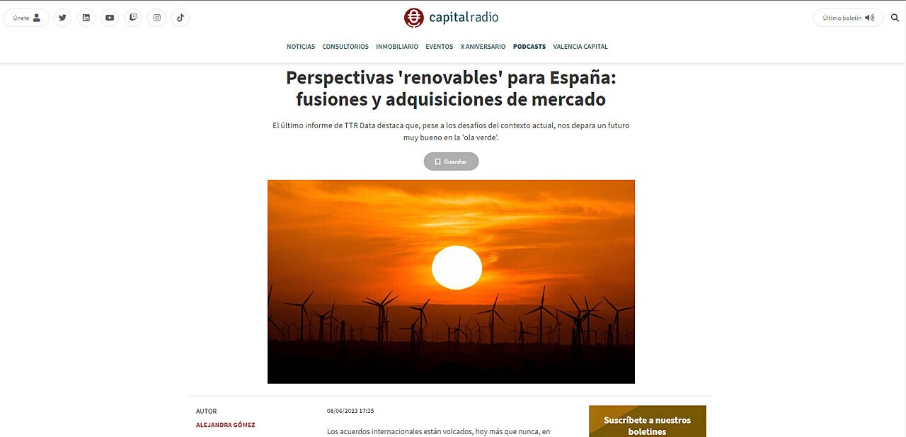 Perspectivas 'renovables' para Espaa: fusiones y adquisiciones de mercado